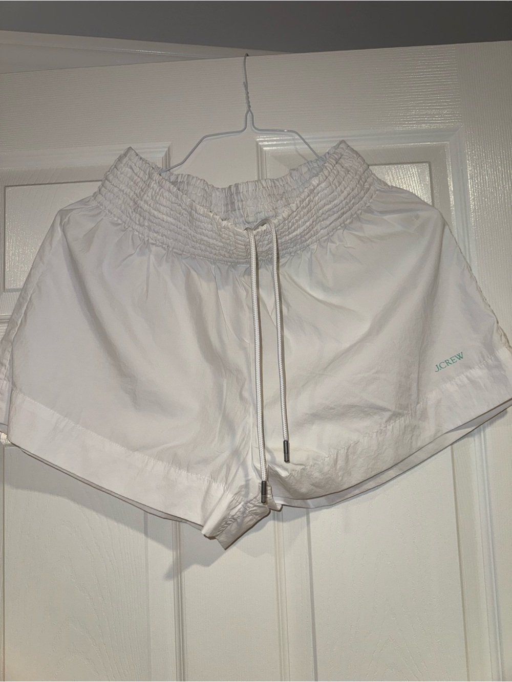 J. Crew White Elastic Drawstring Athletic Shorts